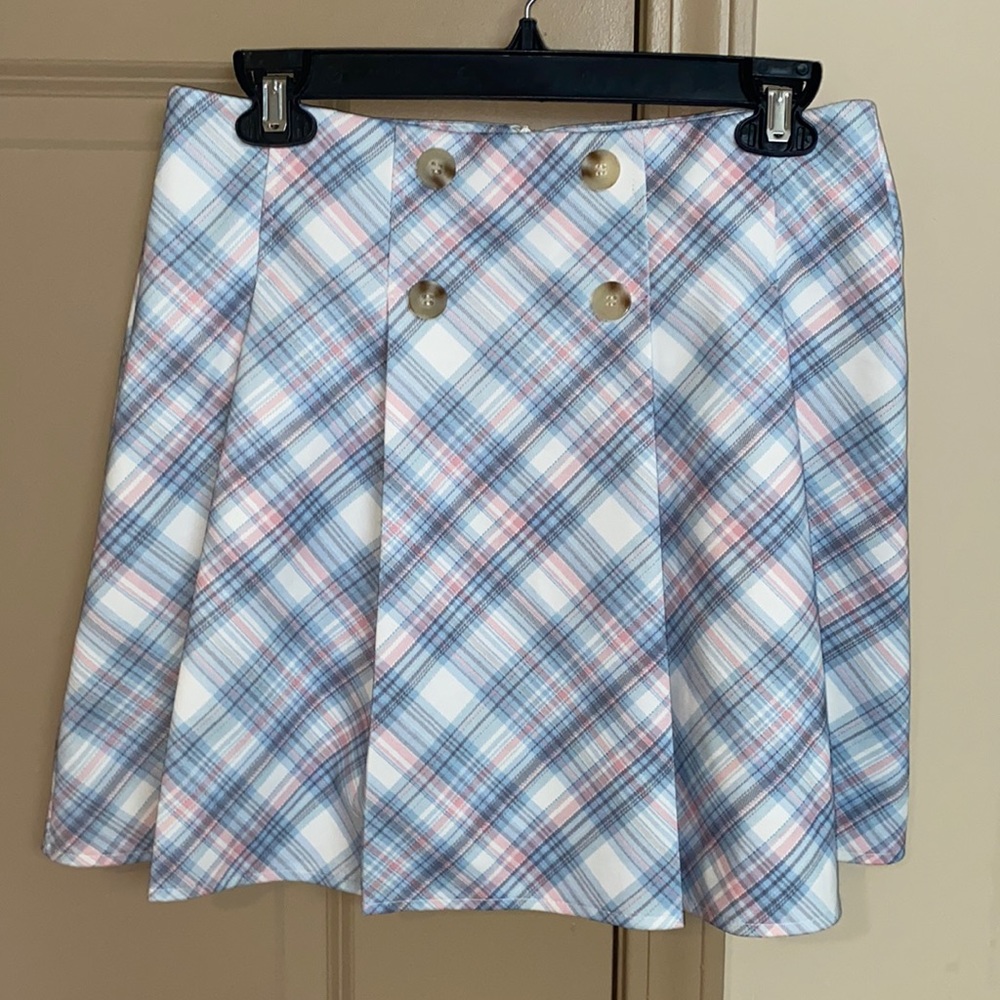 Papaya plaid tennis skirt